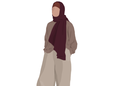 femme voilé pantalon large